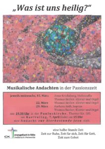 Read more about the article Musikalische Andachten zur Passion in der Pauluskirche