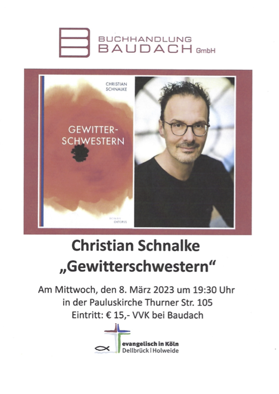 Read more about the article Lesung Christian Schnalke „Gewitterschwestern“