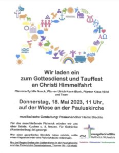 Read more about the article Tauffest am 18. Mai 2023 vor der Pauluskirche