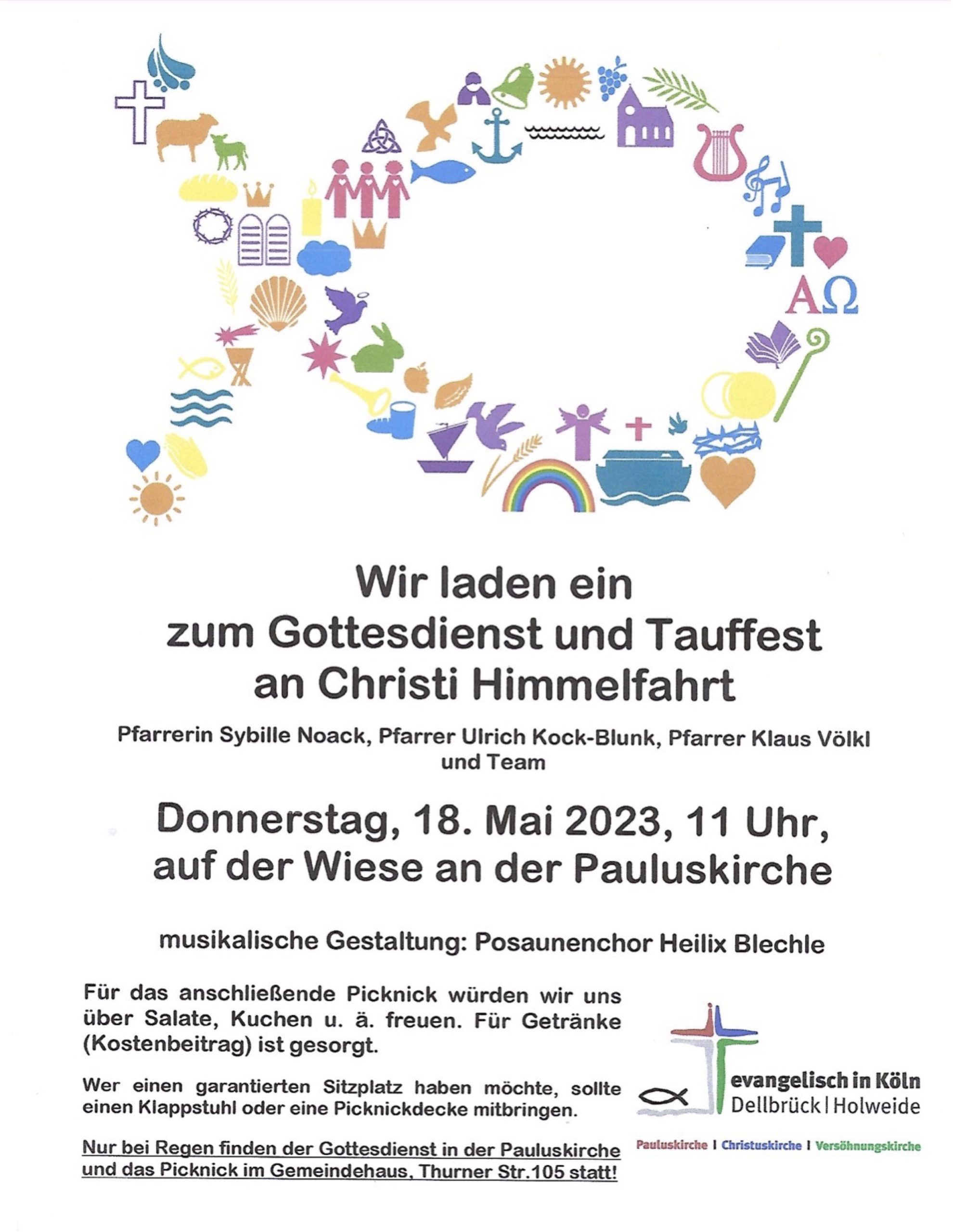 Read more about the article Tauffest am 18. Mai 2023 vor der Pauluskirche