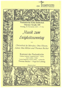 Read more about the article Konzert der Pauluskantorei zum Ewigkeitssonntag – Pauluskirche