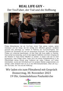 Read more about the article Der YouTuber, der Tod und die Hoffnung – Filmabend im Gemeindehaus Pauluskirche