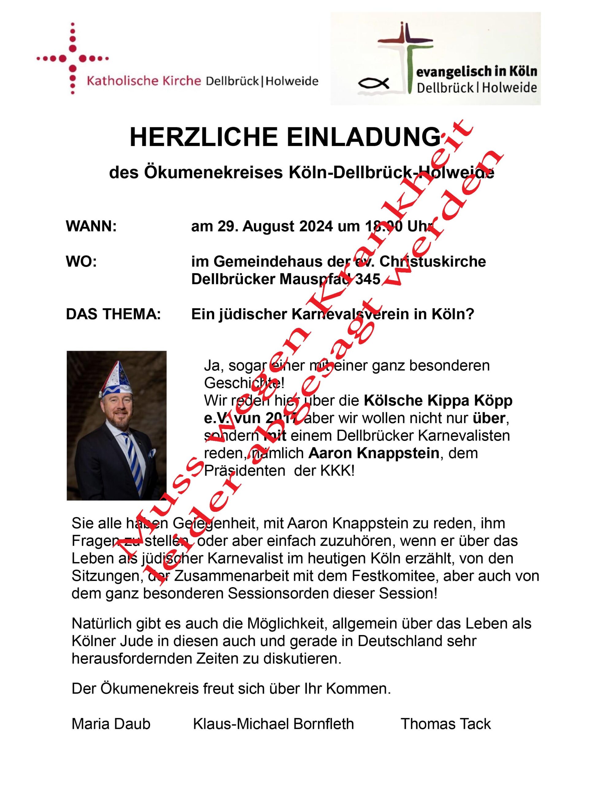 Du betrachtest gerade Ökumene und Karneval – Gesprächsangebot  am 29.08.2024 – Gemeindehaus Christuskirche – fällt leider aus