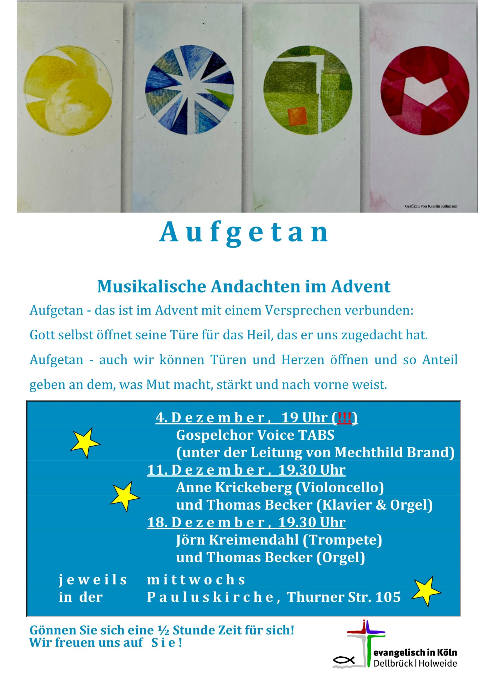 Mehr über den Artikel erfahren Aufgetan – Musikalische Andachten im Advent 2024